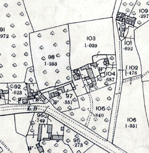 The area of Bury Farmhouse in 1901